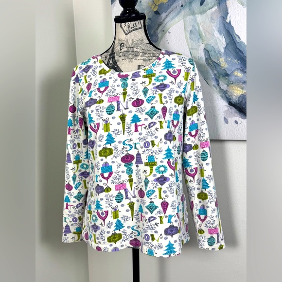 Christopher & Banks Tops - Christopher & Banks Christmas Festive Multicolor Graphic Top size medium